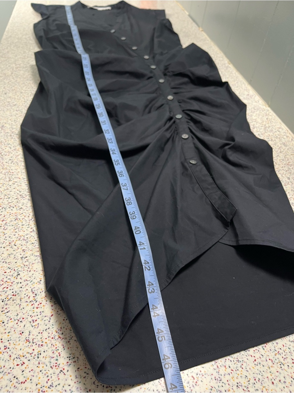 Veronica Beard Bell Ruched Button Front Shirt Dress Black Women’s Size 8 - Picture 10 of 10